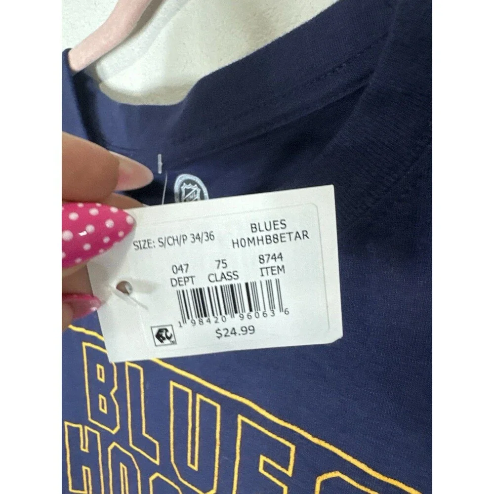 St. Louis Blues NHL Long Sleeve Shirt Blue Size S Officially Licensed